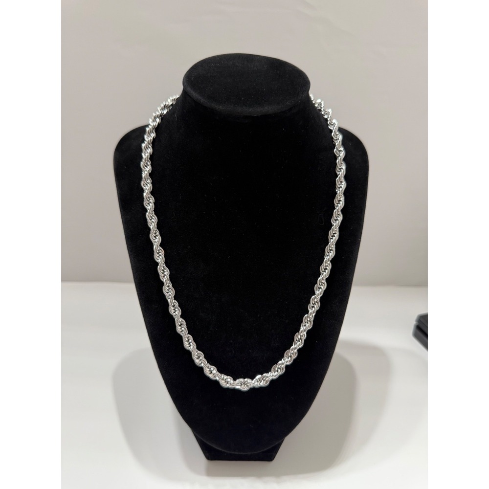 rope chain silver filled over stainless steel 5mm 20inch water resistant